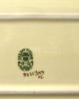 Zsolnay búzavirág mintás süteményes készlet. Kézzel festett, jelzett, kopott, mázrepedt d: 17 cm, 46...