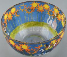 Rosina Wachtmeister, Goebel - Nagyméretű üvegtál, szájperemén apró csorba, jelzett. Cicák és macskák...