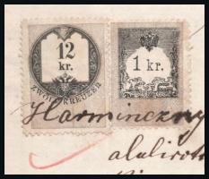 1867 Révfalu, nyugta 12+1 kr okmánybélyeggel