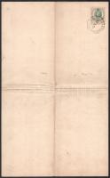 1891 Magyar Királyi Államvasutak levele téves anyakönyvezés ügyében 15 kr okmánybélyeggel