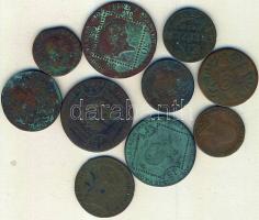 Ausztria/magyar verdejel 1790-1816. 1Kr (4x) 3klf, 3Kr (3x), 15Kr (2x), 30Kr (1x) T:3,3/4 Összesen 10db!