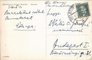 1937 Pozsony, Pressburg, Bratislava; Námestie Republiky Manderla, Grand Cafe / tér, nagy kávéház, vi...