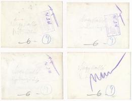 1950 Nagykálló, MDP székház, dohánybeváltó, gazdasági iskola, Szabadság-kert - 4 db kis alakú fotó /...