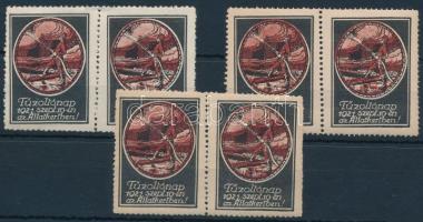 1921 Tűzoltónap 6 db levélzáró bélyeg párokban