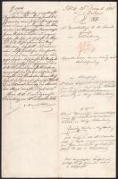 1856 Sopron (Oedenburg), törvényszékhez címzett levél 4 fl. C.M. okmánybélyeggel