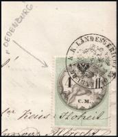 1856 Sopron (Oedenburg), törvényszékhez címzett levél 4 fl. C.M. okmánybélyeggel