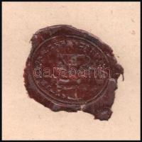 1881 Lébény, hivatalos bizonylat viaszpecséttel