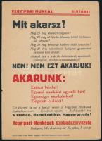 cca 1945 Vegyipari Munkások Szabadszervezetének röplapja
