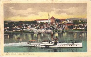 Dießen am Ammersee, general view, steamship (Rb)