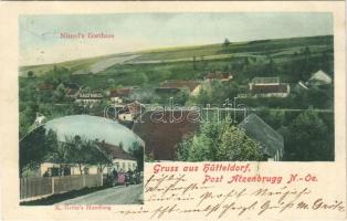 1902 Hütteldorf (Atzenbrugg), Nitterl's Gasthaus, K. Grötz's Handlung / inn of Nitterl, shop of K. Grötz