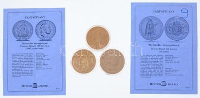 1907. 100K "Ferenc József Megkoronázásának Negyvenedik Évfordulójára" aranyozott fém utánv...