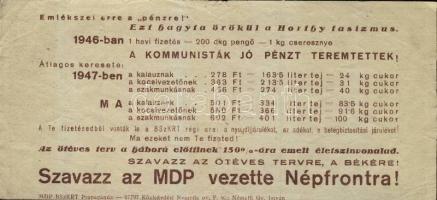 1946. 100000B.-pengő imitáció hátoldali kommunista propagandaszöveggel! R! T:II/III