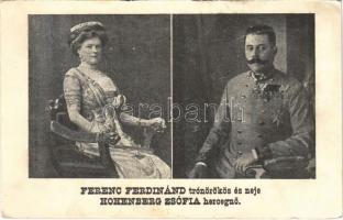 Ferenc Ferdinánd trónörökös és neje Hohenberg Zsófia hercegnő. Biró A. kiadása / Archduke Franz Ferdinand of Austria, Sophie, Duchess of Hohenberg (EK)