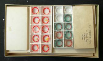 11db szortírozó doboz pénzérmekhez, kapszulákkal