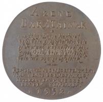 Borsos Miklós (1906-1990) 1952. "Rembrandt / A zene barátainak" Br emlékplakett, eredeti d...