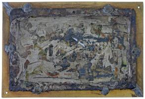 DN Sakk témájú ezüstözött Br plakett, hátlapon ragasztónyom, két lyukkal felfüggesztéshez (55x86mm) ...