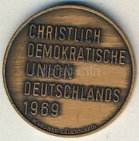 NSZK 1969. "Kurt Georg Kiesinger-Kereszténydemokrata Unió" Br emlékérem T:1