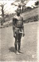Guinée Francaise. Elegant Bassari / French Guinea, Bassari people, half-nude man, West African folklore