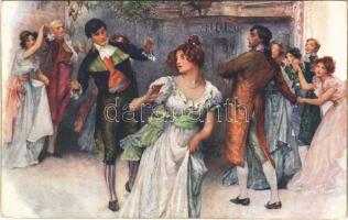 1911 Lady art postcard, romantic couple. Raphael Tuck & Sons Oilette Connoisseur Postcard 2768.