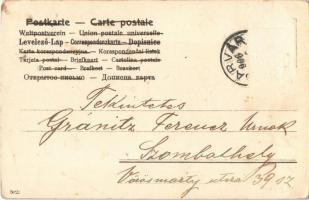 1906 Boldog Újévet! / New Year greeting art postcard, lady with champagne and pig. litho (Rb)