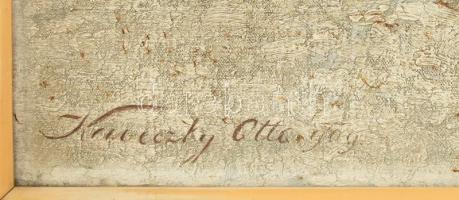 Kaveczky Ottó (?-?), működött a XX. elején: Téli havas táj, 1909. Olaj, vászon, jelzett. Keretben. 7...