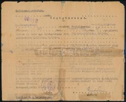 1951 Bp., Belügyminiszter által kiadott határozat, melyben dr- Kövesdy Imre vezérigazgató-helyettest és családját kitiltják / kitelepítik Budapestről