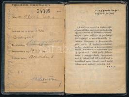 1951-1962 Pedagógusok szakszervezete tagsági könyv Zibolen Endre (1914-1999) pedagógus, neveléstörté...