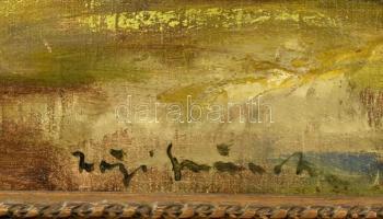 Iványi-Grünwald Béla műhelye: Faluvég. Olaj, vászon, jelzett. Hátoldalán "Igazolom, Iványi"...