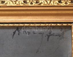 Náray Aurél (1883-1948): Női portré. Olaj, karton. Jelzett. Fa keretben. 34,5x24,5 cm