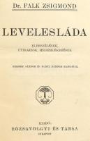 Falk Zsigmond: Levelesláda. Elbeszélések, útirajzok, megemlékezések. Kolossy Sándor, Honti Nándor rajzaival. Bp.,én,Rózsavölgyi és Társa. Szövegközti és egészoldalas illusztrációkkal. Átkötött félvászon-kötés, kissé kopott borítóval és gerinccel.