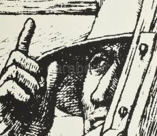 cca 1986 Rékassy Csaba (1937-1989): 10 grafikáról készült sokszorosított nyomata papíron. Jelzés nél...