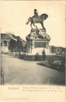 1907 Budapest I. Savoyai Jenő főherceg szobra a Királyi vár előtt (szakadás / tear)