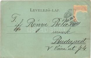 1900 Budapest, Lánchíd a Lipótváros egy részével és a Bazilika (ázott sarkak / wet corners)