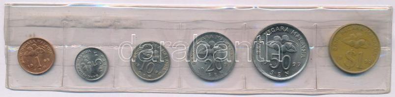 Malajzia 1992-1997. 1s-1$ (6xklf) forgalmi összeállítás T:2,2- Malaysia 1992-1997. 1 Sen - 1 Ringgit (6xdiff) coin set C:XF,VF