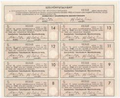 Szombathely 1938. "Szombathelyi Takarékpénztár Részvénytársaság" részvénye 50P-ről, szelvé...