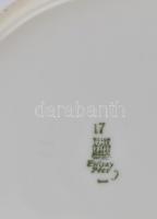 6 db Zsolnay háború előtti, színes teás csésze, aljakkal. Jelzett, kevés kopással