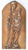 Szűz Mária és a kis Jézus bronz kisplasztika. jelzés nélkül. 21x10 cm