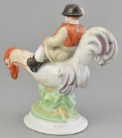 Herendi Kakas Marci, kézzel festett, jelzett, minimális mázhibával, m:14 cm, h:17 cm