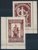 1929 XXII. Országos dalosverseny - Debrecen 2 db különböző ívsarki levélzáró, Balázs 82.12. (ritka)