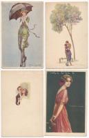 11 db RÉGI használatlan olasz művész motívum képeslap: Corbella, Bompard / 11 pre-1945 unused Italian art motive postcards