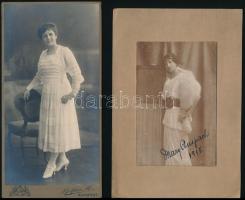 cca 1900-1915 3 db női divat kabinetfotó