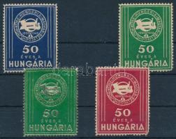 1949 Hungária - Magyar bélyeggyűjtők köre 4 db különféle dombornyomott levélzáró