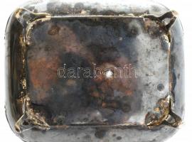 Alpakka galambos cukorkás doboz, jelzett, 13×14×13 cm