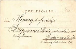 Kossuth Lajos. Rigler J. E. R.-T. Art Nouveau, floral, litho. + Lukács Vilmos Bankház sorsjegy (gyűr...