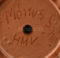 Mónus Sándorné: Lány virágokkal. Hódmezővásárhelyi kerámia. Kézzel festett, jelzett hibátlan 30 cm