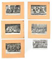 cca 1940 Iskolai tablófotók, 6 db, közte 5 db fotó kartonon, 12x17 cm és 11x16 cm közötti méretben.