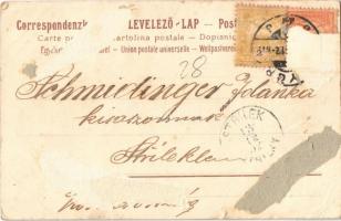 Kellemes Karácsonyi Ünnepeket / Christmas greeting art postcard with Saint Nicholas, dwarves, toys, ...