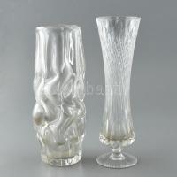 2 db üveg váza formába öntött, kis karcokkal. 26 cm