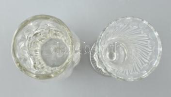 2 db üveg váza formába öntött, kis karcokkal. 26 cm
