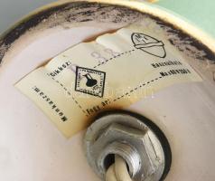 2 db iparművész kerámia asztali lámpa, búra nélkül, jelzett, kopásnyomokkal, működik, m: 20,5 cm